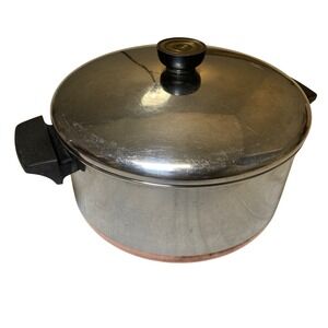 Revere Ware 1801‎ 4.5 Qt Dutch Oven Stock Pot Copper Bottom w/Lid #78 USA